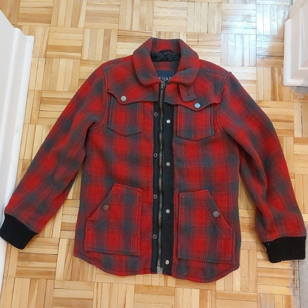 Nevada Buffalo plaid wool blend jacket big kids XL